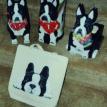Boston Terrier Bank, Paper Towel Holder, Planter, and tote bag