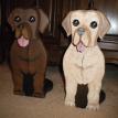 Chocolate and Yellow Lab Paper Towel Holders